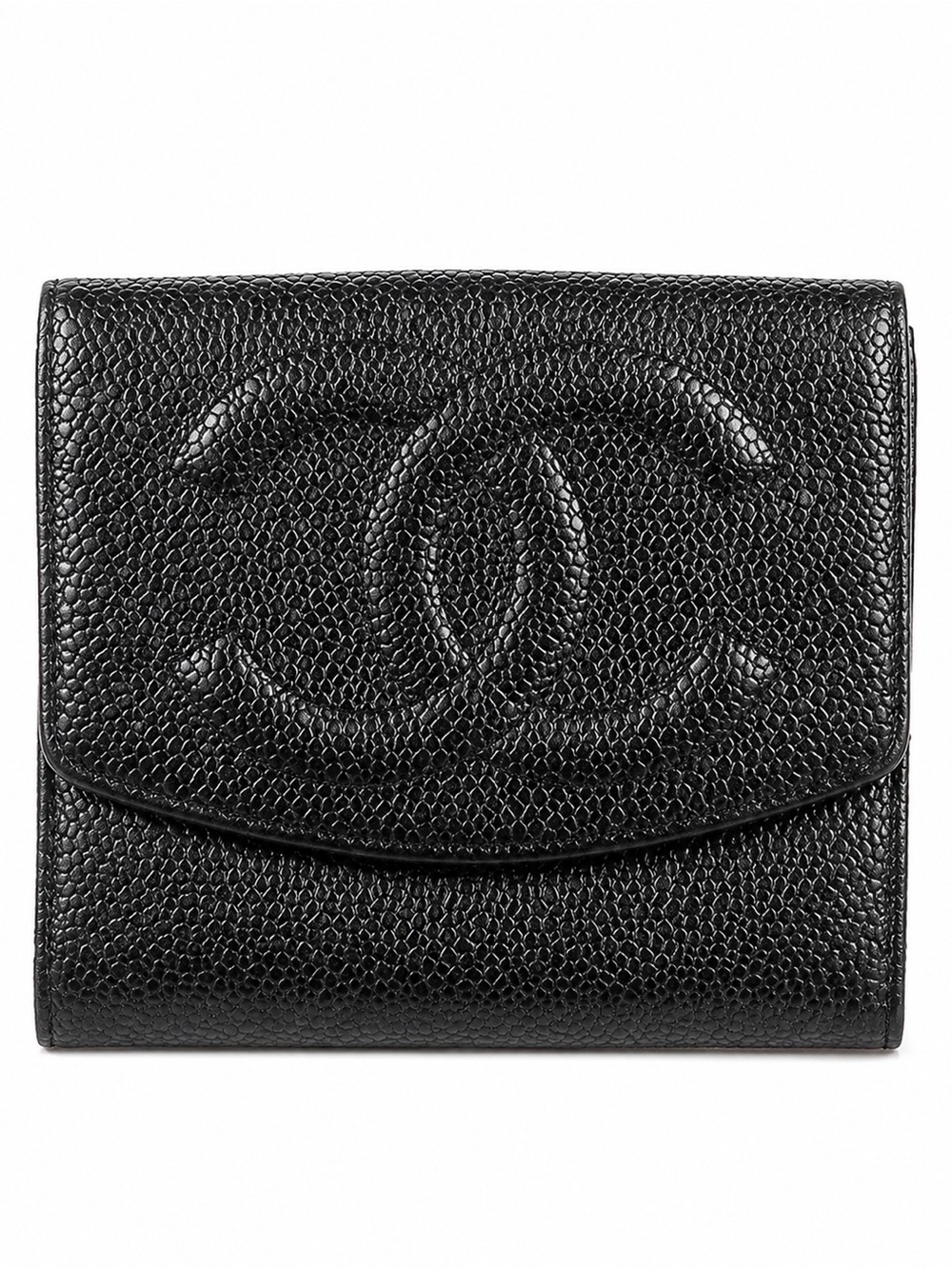 Chanel Timeless Compact Wallet Black Caviar Leather CC Flap Wallet Luxury Wallet